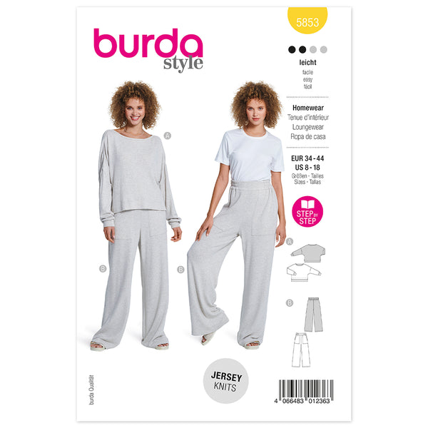 Pattern, Burda, 5853, Jersey Homewear
