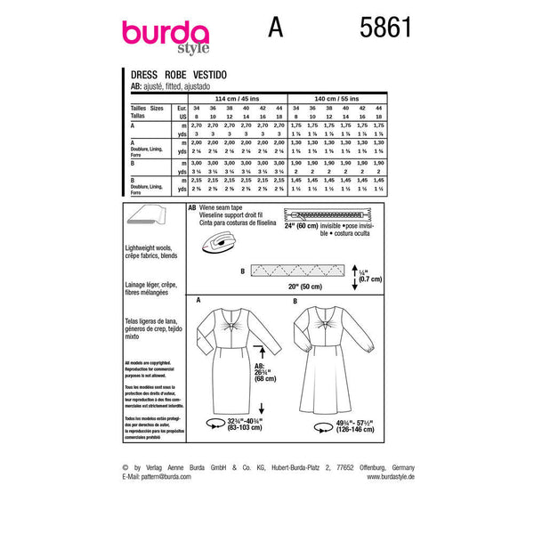 Pattern, Burda, 5861, Burda Dress