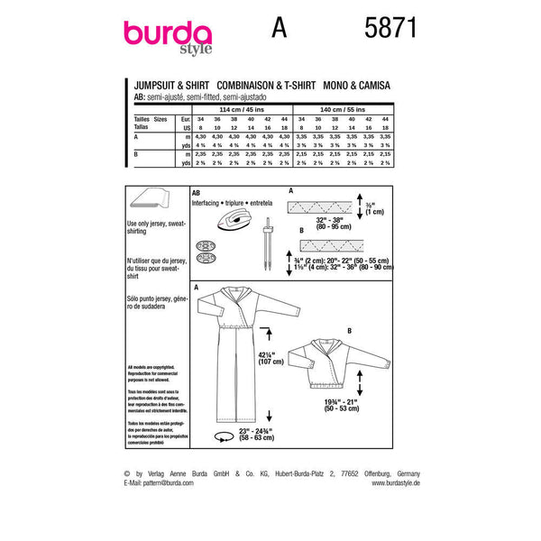 Pattern, Burda, 5871, Overall and Top