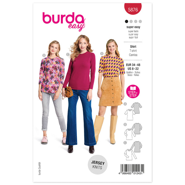 Pattern, Burda, 5876, Jersey T-Shirts