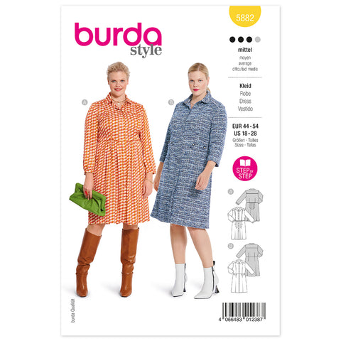 Pattern, Burda, 5882, Shirt Dress