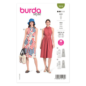 Pattern, Burda, 5916, Sleeveless Dress with Full Skirt