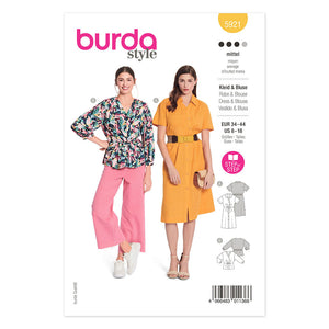 Pattern, Burda, 5921, Semi-fitted Shirt Dress and Shirt