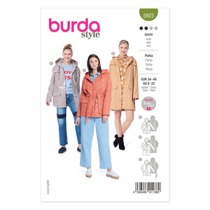 Pattern, Burda, 5923, Hooded Jacket with Patch Pockets