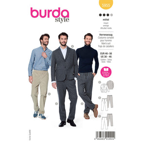 Pattern, Burda, 5955, Man's Suit