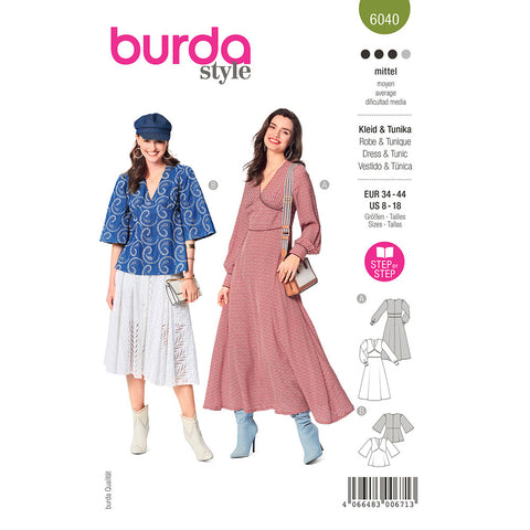 Pattern, Burda, 6040, Dress, Top