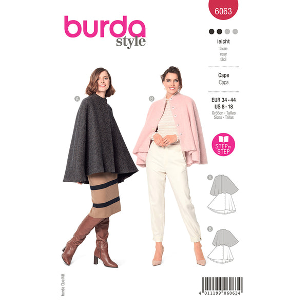 Pattern, Burda, 6063, Capes