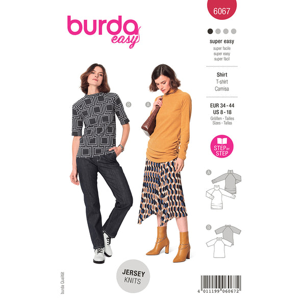 Pattern, Burda, 6067, Top with Raglan Sleeves