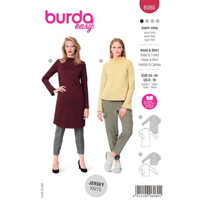 Pattern, Burda, 6080, Top with Integral Collar