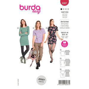 Pattern, Burda, 6087, Figure Fitting with a Scooped Neckline
