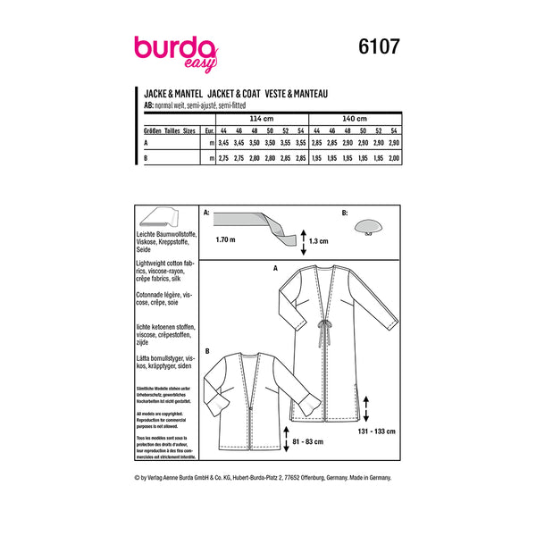 Pattern, Burda, 6107, Blouson Jacket