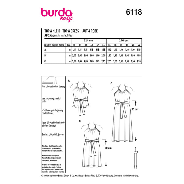 Pattern, Burda, 6118, Top, Dress