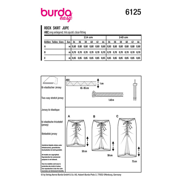 Pattern, Burda, 6125, Skirt