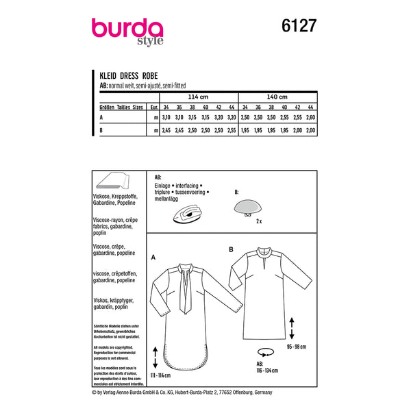 Pattern, Burda, 6127, Dress