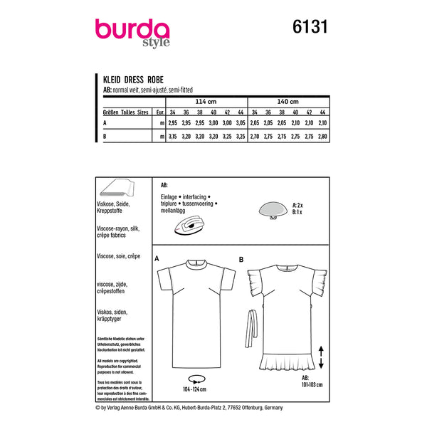 Pattern, Burda, 6131, Dress