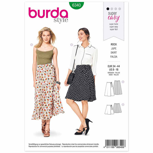 Pattern, Burda, 6340, Wrap Skirt