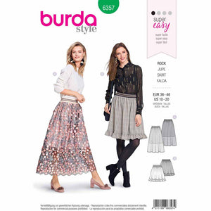 Pattern, Burda, 6357, Gathered Skirt with Elastic Waistband