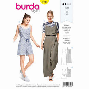 Pattern, Burda, 6408, Jumpsuit with Straps