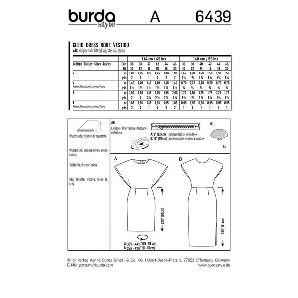 Pattern, Burda, 6439, Dress, Cape Effect