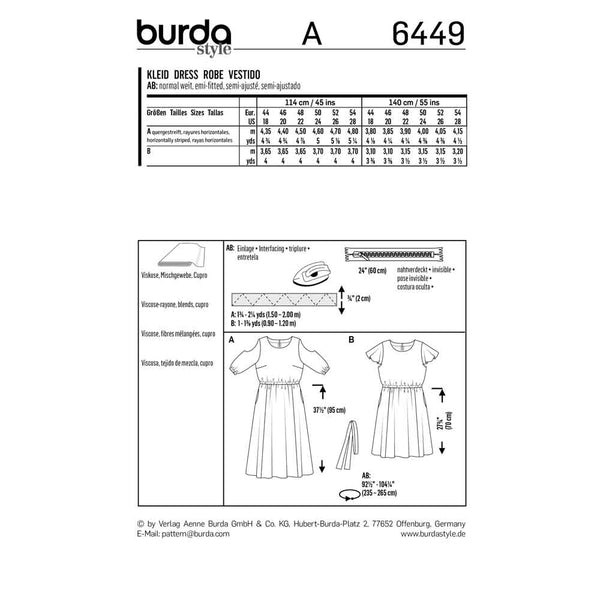 Pattern, Burda, 6449, Dress, Plus Sizes