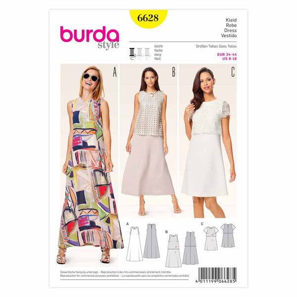 Pattern, Burda, 6628, Ladies Dress