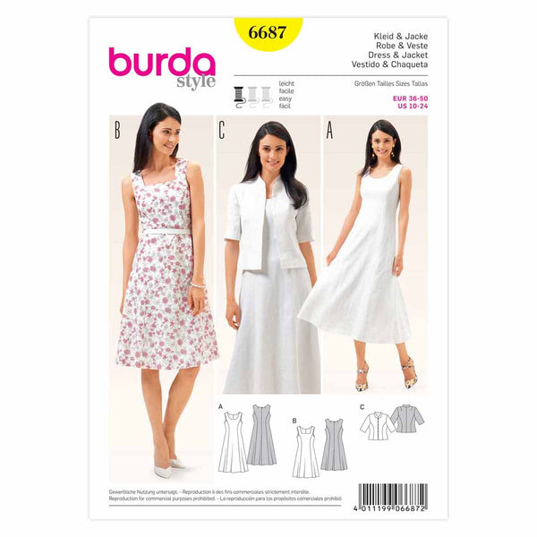 Pattern, Burda, 6687, Dress with Jacket