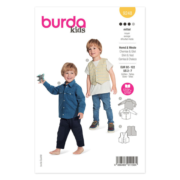 Pattern, Burda, 9248, Tops, Toddlers