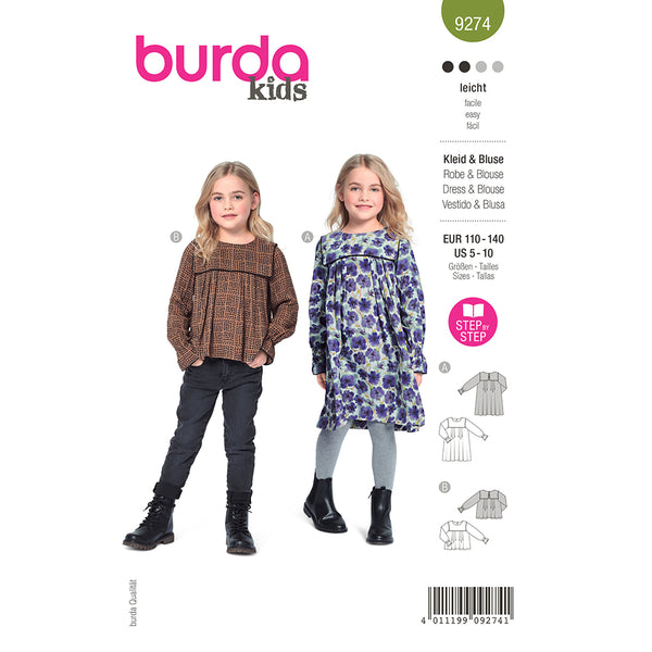 Pattern, Burda, 9274, Dress/top, Kids