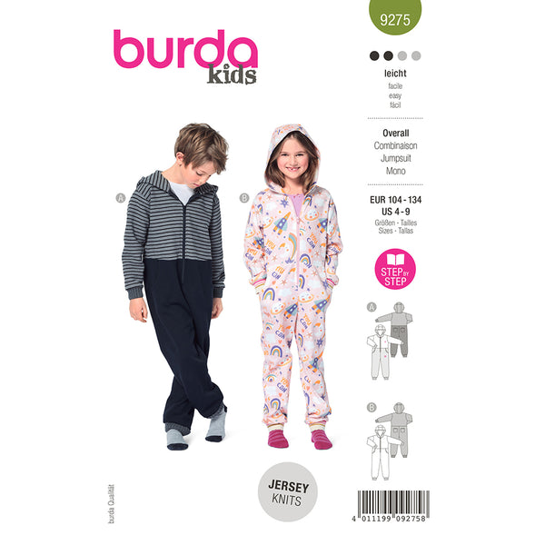 Pattern, Burda, 9275, Jumpsuit, Kids