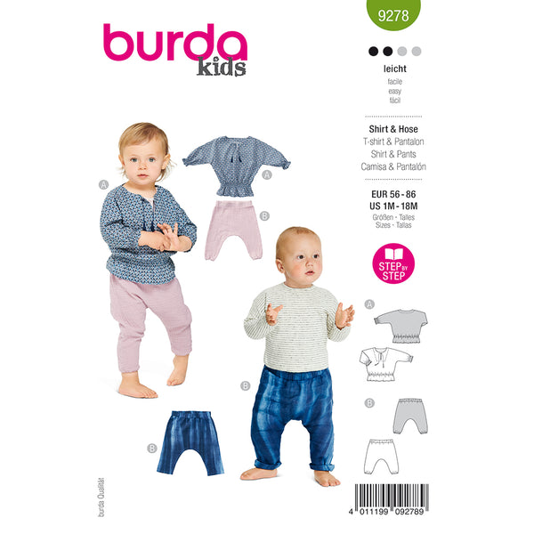 Pattern, Burda, 9278, Tops/Pants, Baby/Toddler