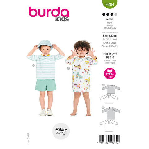 Pattern, Burda, 9284, Tops, Toddler, Kids