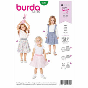 Pattern, Burda, 9319, Kids Skirt with Elastic Waist