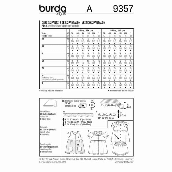 Pattern, Burda, 9357, Kids Childs Dress