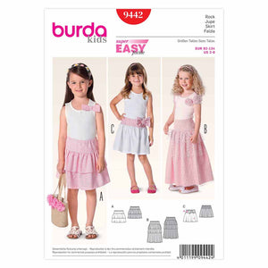 Pattern, Burda, 9442, Flounced Fitted Skirt, Kids, Toddler