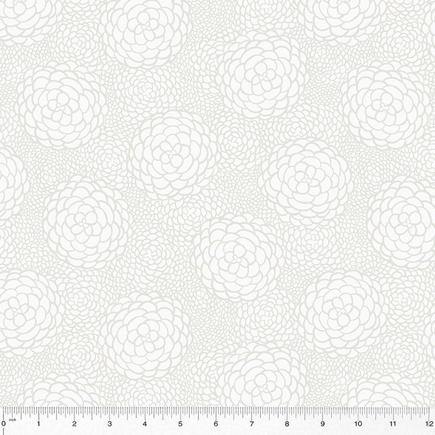 Fabric Batik, ABC's In Bloom White 53691-1
