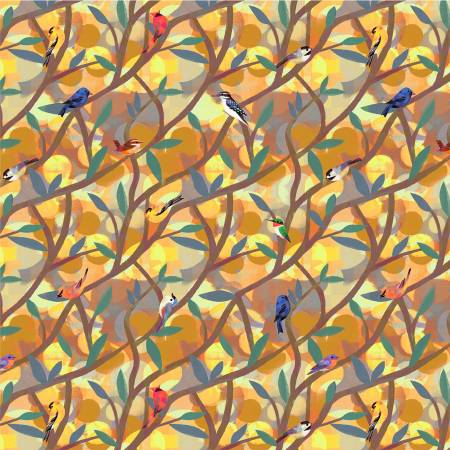 Fabric, Wild North, Sunrise North American Birds # 53935D-4