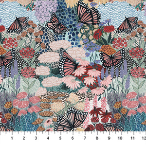 Fabric, Eden Boccaccini Meadows Butterfly Meadow on Blue 90729-40