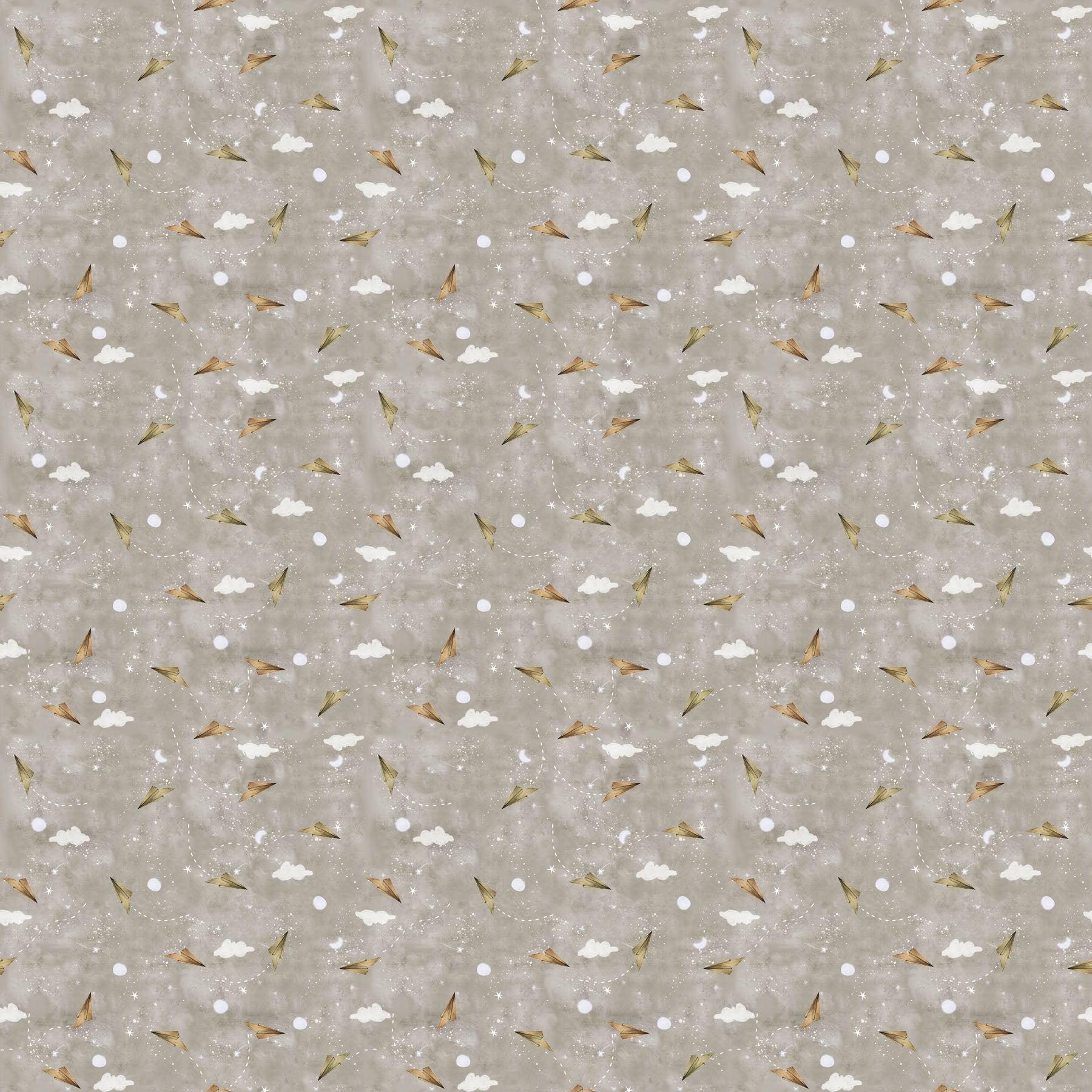 Fabric, Great Journey, Paper Planes Taupe 90788-14
