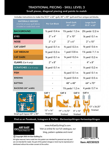 Pattern, Cat Scratch Quilt Pattern # AECS0323