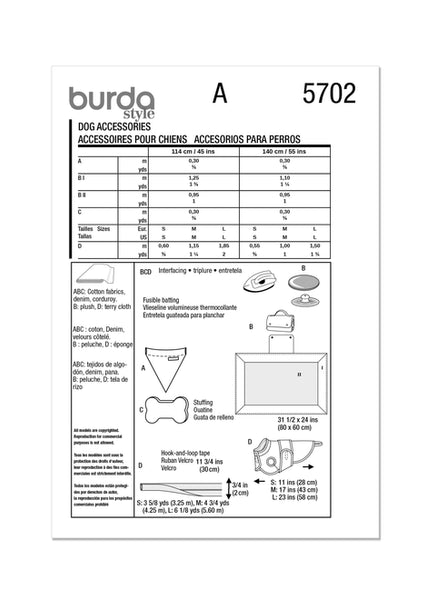 Pattern, Burda, 5702, Pet Accessories