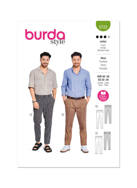 Pattern, Burda, 5722, Men's Trouserrs