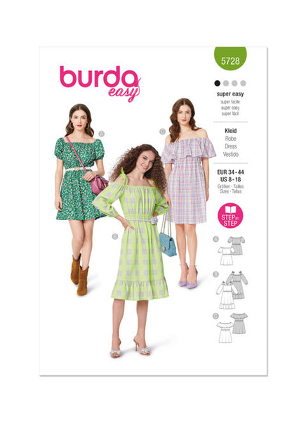 Pattern, Burda, 5728, Misses' Dress