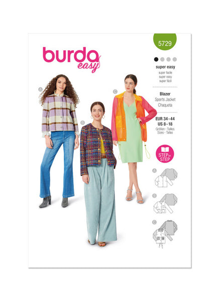 Pattern, Burda, 5729, Misses' Blazer & Jacket