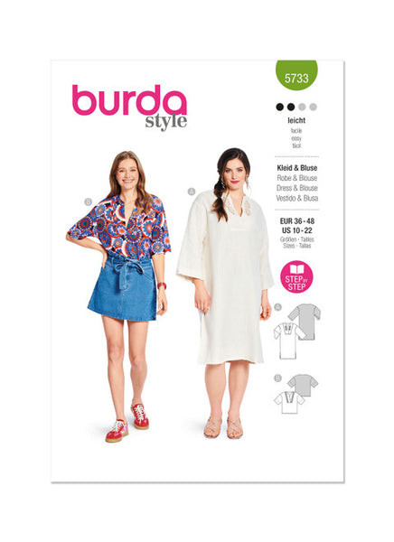 Pattern, Burda, 5733, Misses Dress and Blouse