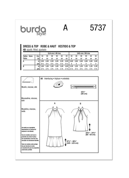 Pattern, Burda, 5737, Misses Dress and T-Shirt