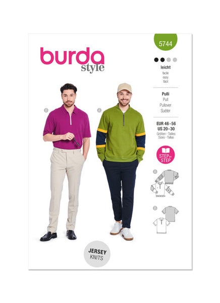 Pattern, Burda, 5744, Men's Sweatshirt & T-Shirt