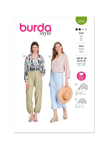 Pattern, Burda, 5745, Misses Blouse