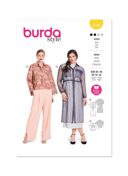 Pattern, Burda, 5750, Misses' Jacket