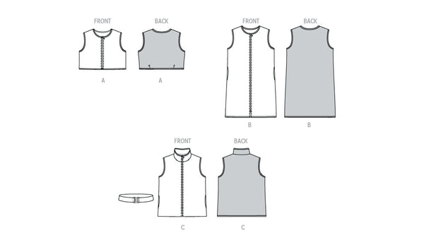 Pattern, Burda, 5764, Misses' Waistcoats and Vest