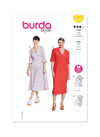 Pattern, Burda, 5820 Misses Dress
